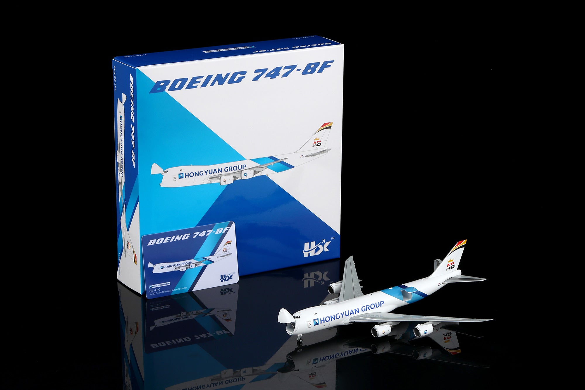 1/400 Hongyuan Group Boeing 747-8F OE-LFC B633001C Interactive Series - cover