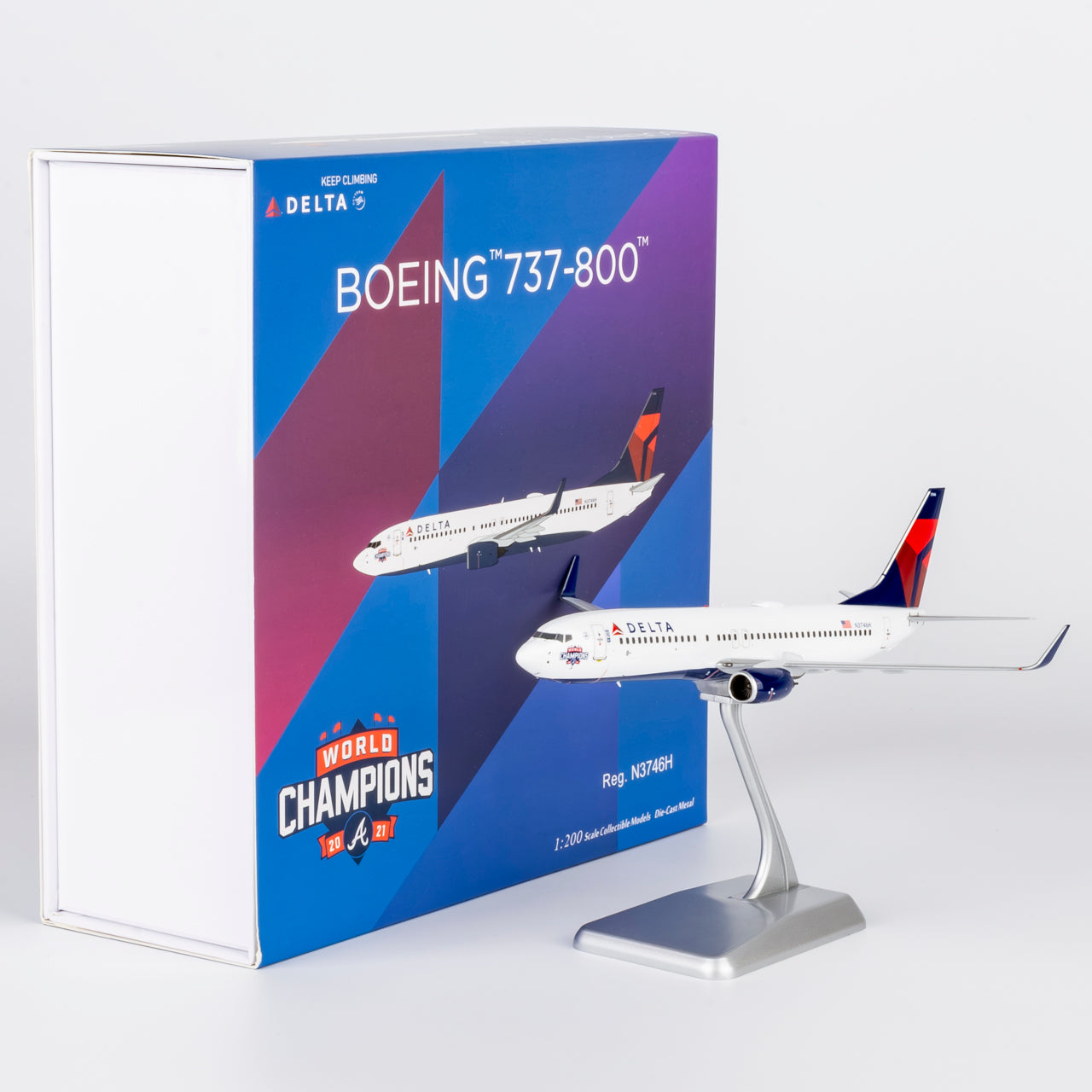 1/200 Delta Air Lines Boeing 737-800 N3746H "Atlanta Braves World Champions" NG08062 - cover