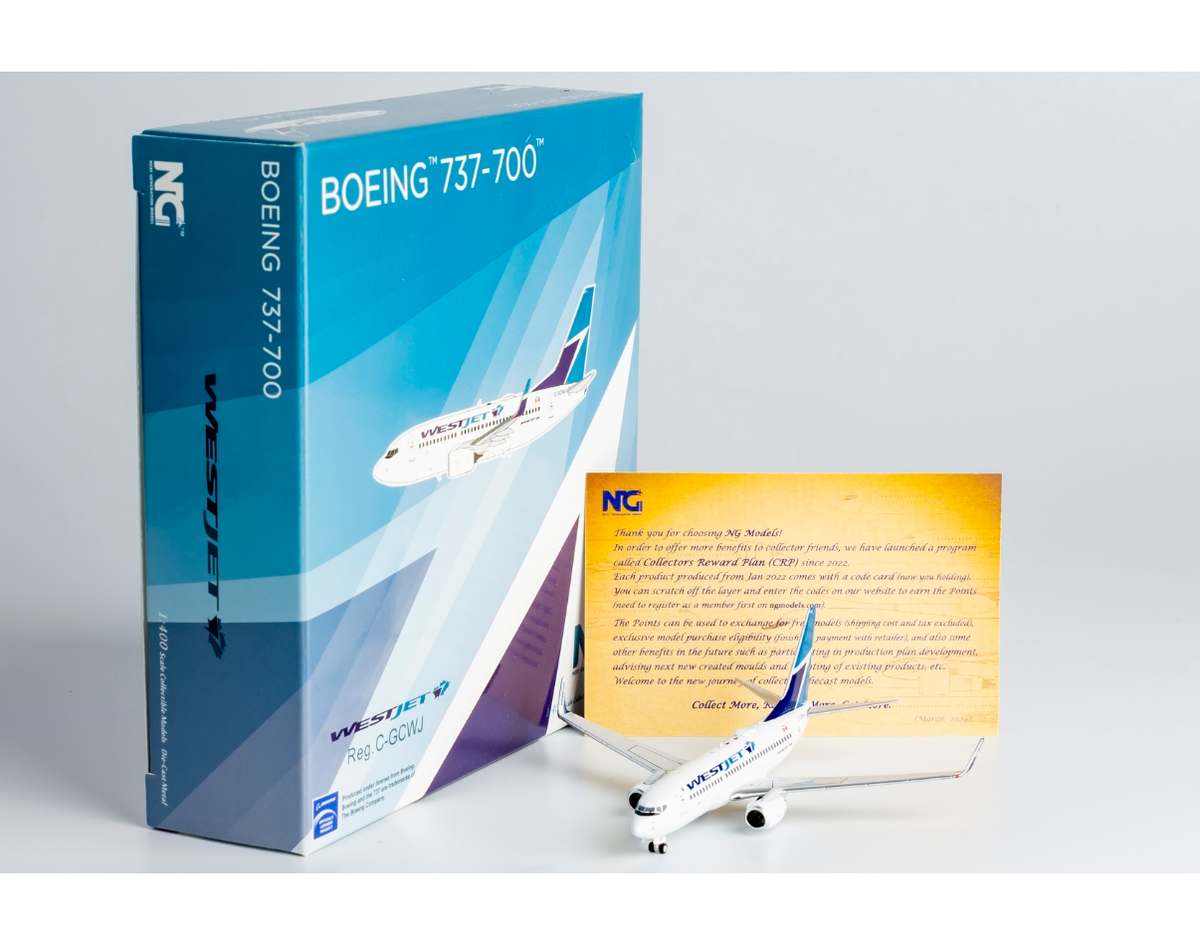 1/400 WestJet Airlines Boeing 737-700 C-GCWJ NG77038