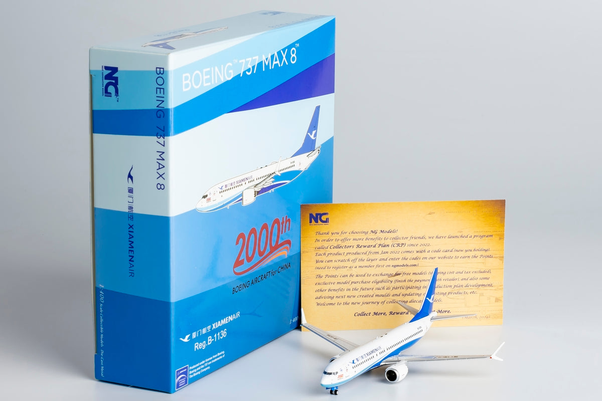 1/400 Xiamen Air Boeing 737 MAX8 B-1136 NG88030
