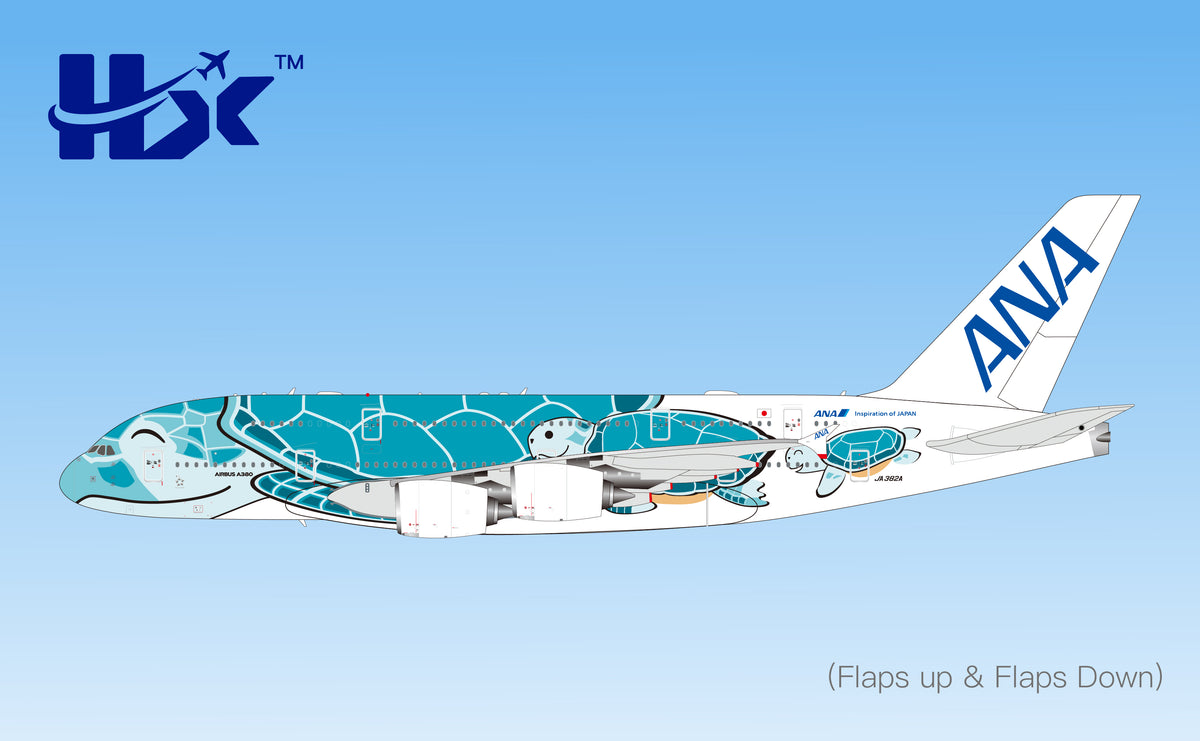 1/400 ANA A380 "Flying Honu-Lani（Green Turtle） JA382A A582302F Flaps Down - pre-order image