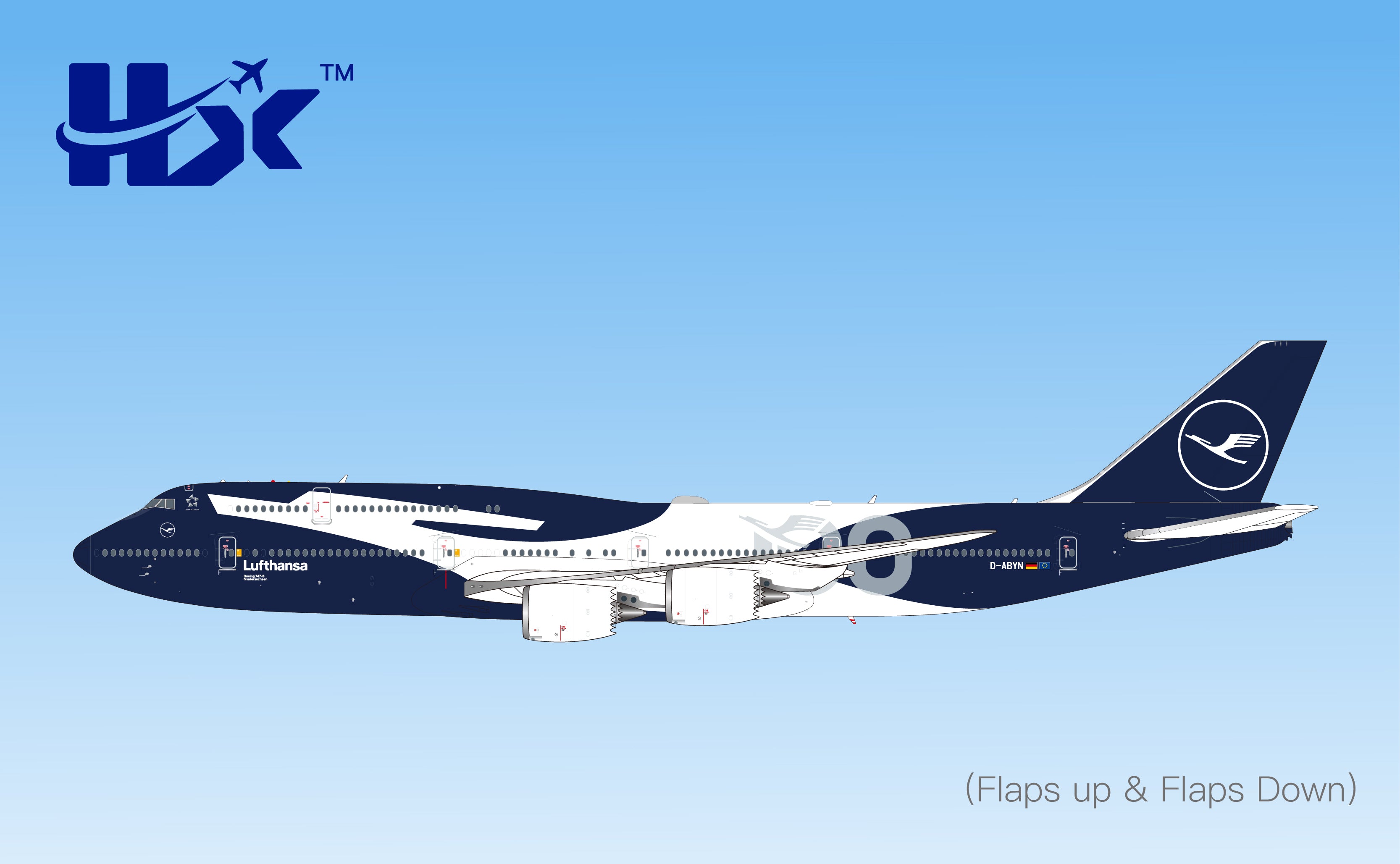 1/400 Lufthansa B747-8 D-ABYN "100th"Anniversary B631102F Flaps Down - pre-order image