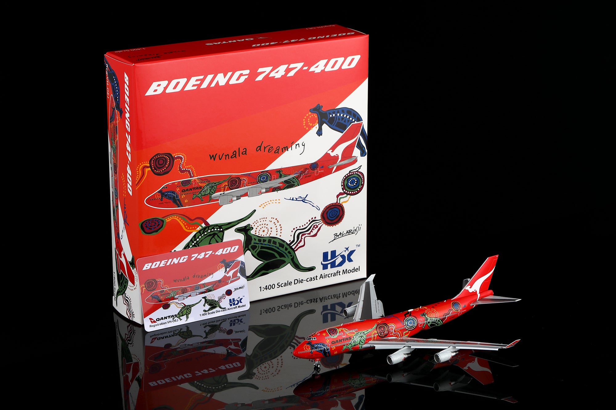 Qantas B747-400 "Wunala Dreaming" VH-OEJ B616501F Flaps Down - cover