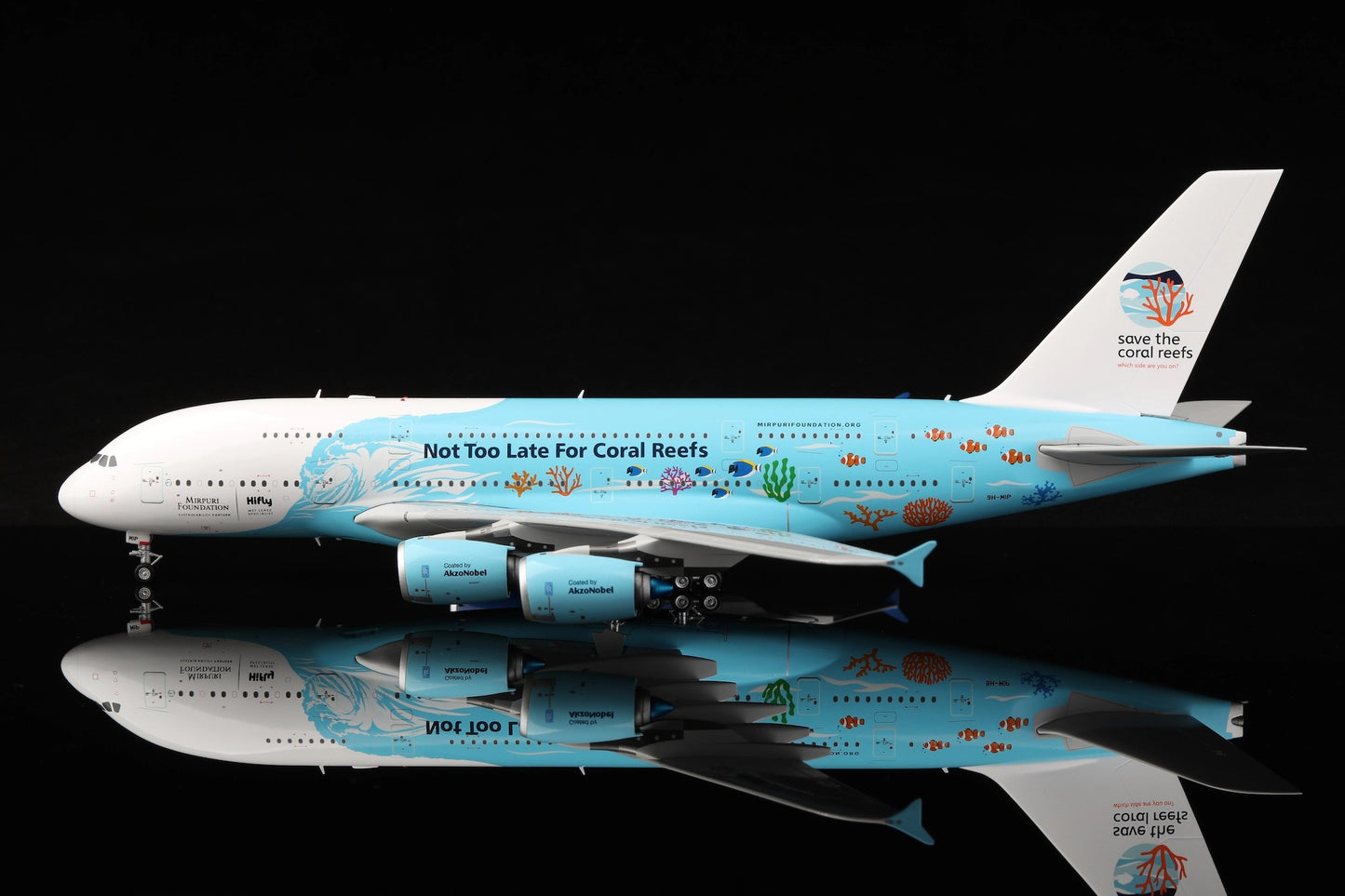 Hi Fly Airbus A380 9H-MIP "Save the cora reefs Livery"