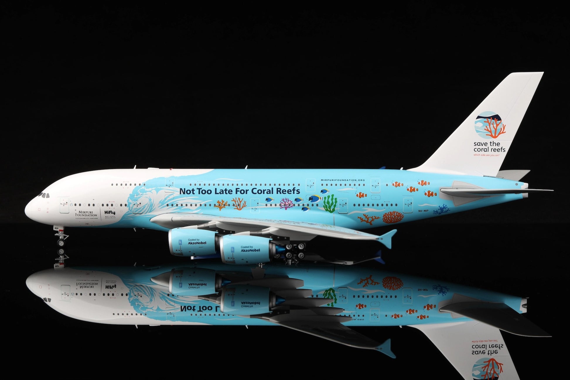 Hi Fly Airbus A380 9H-MIP "Save the cora reefs Livery"