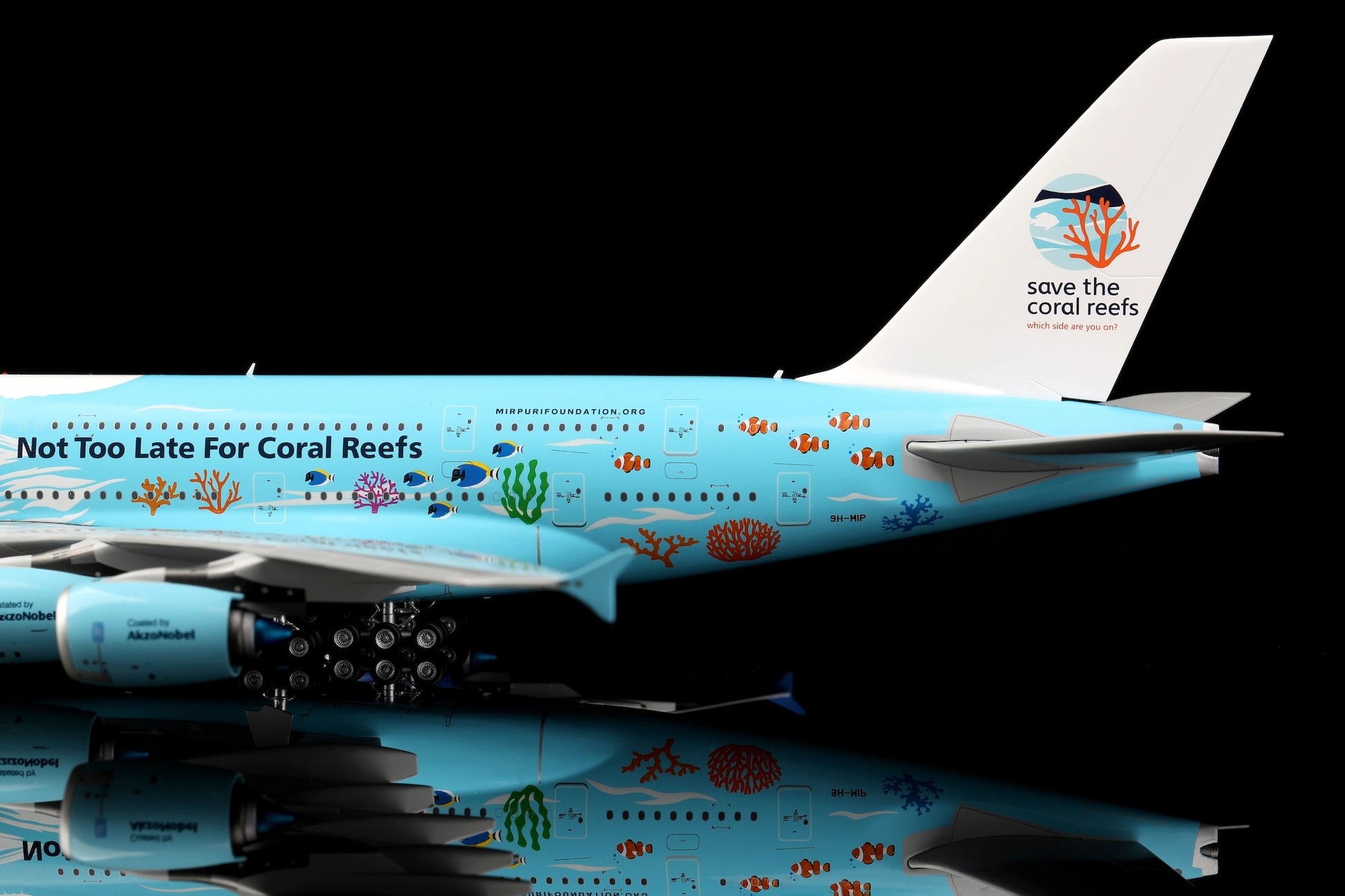 Hi Fly Airbus A380 9H-MIP "Save the cora reefs Livery"