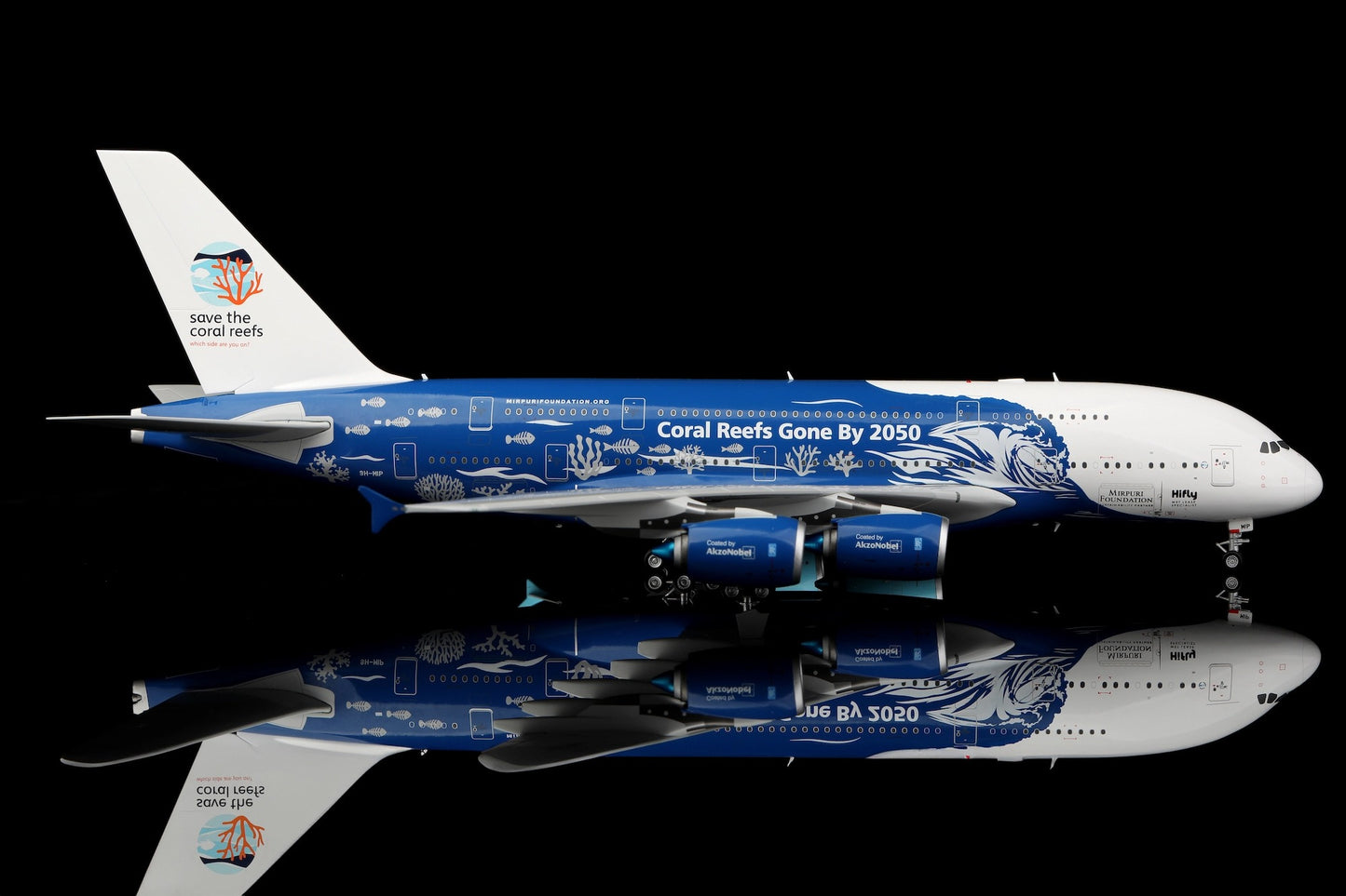 Hi Fly Airbus A380 9H-MIP "Save the cora reefs Livery"