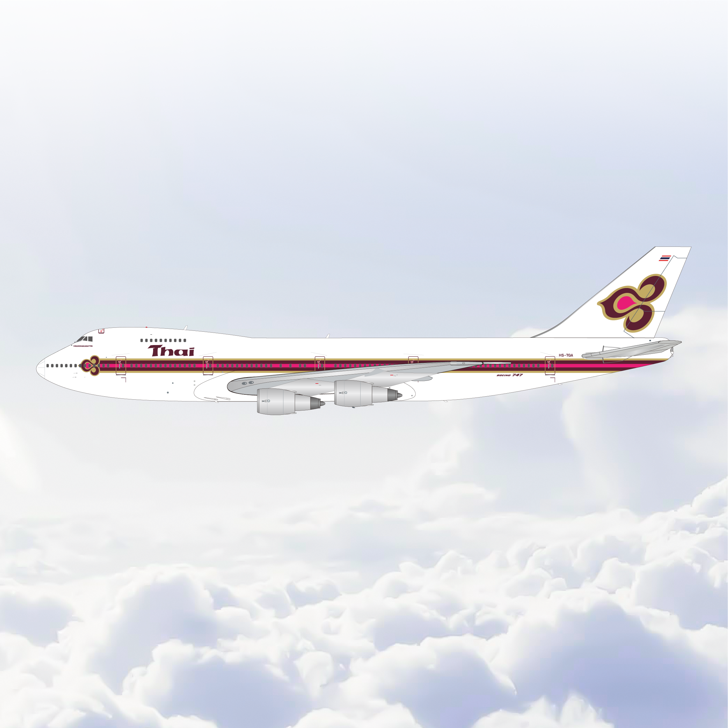 1/200 Thai Airways Boeing 747-200 HS-TGA L2251