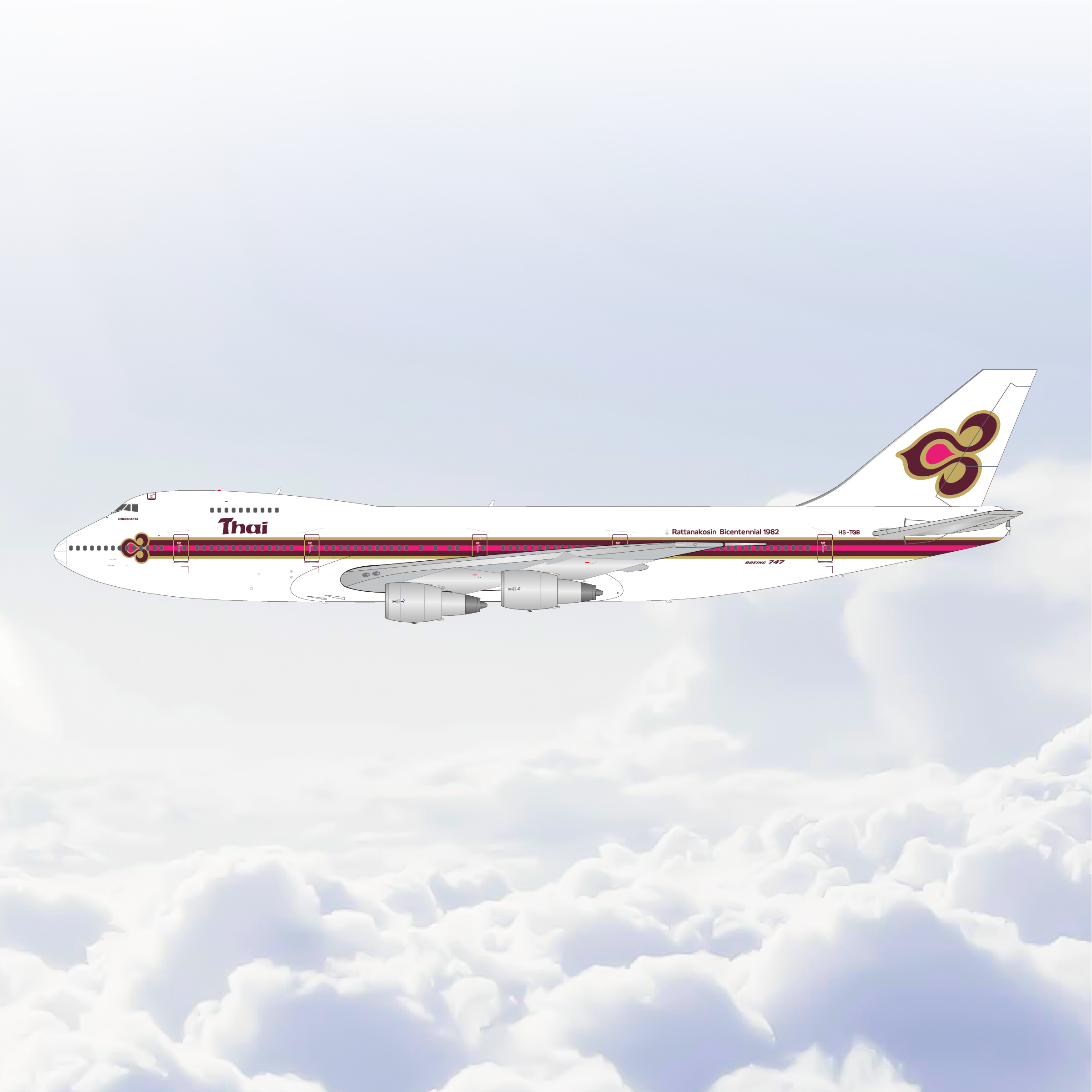 1/200 Thai Airways Boeing 747-200 HS-TGB L2252
