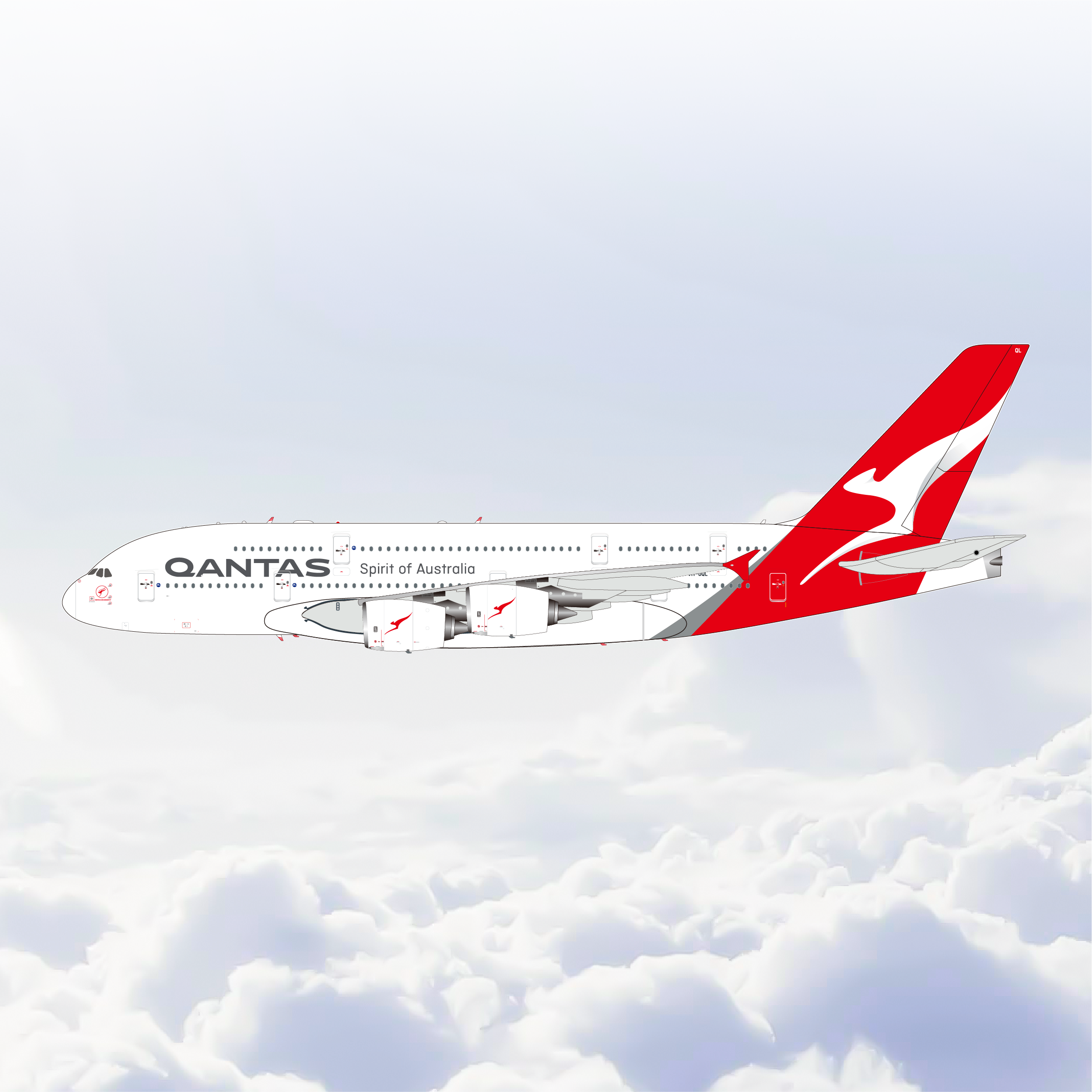 1/200 Qantas Airbus A380-800 VH-OQL L2260