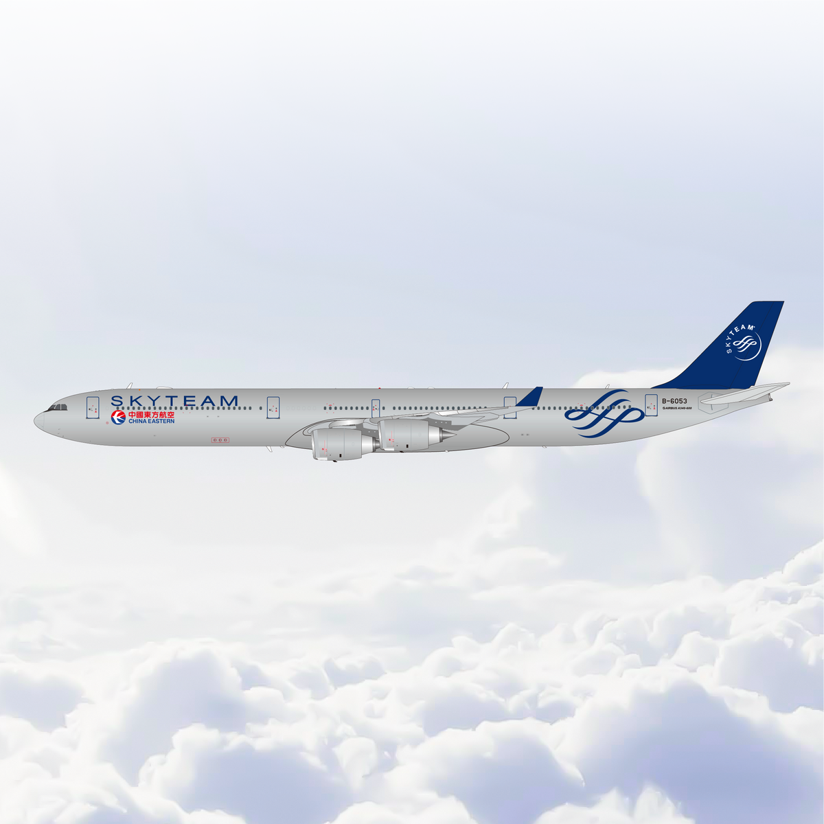 1/200 China Eastern Airlines Airbus A340-600 "SkyTeam" B-6053 L2272