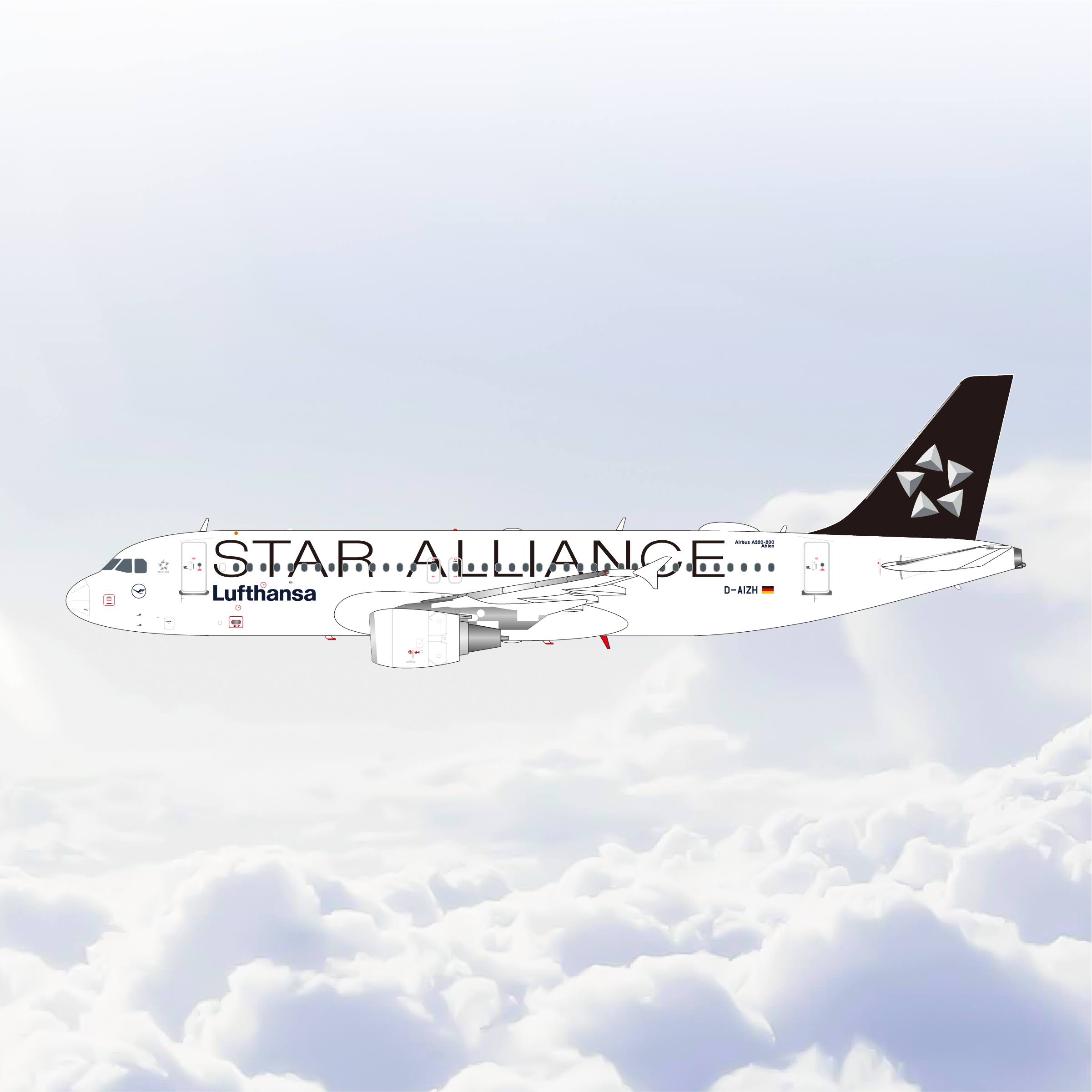 1/200 Lufthansa Airbus A320-200 "Star Alliance" D-AIZH L2323