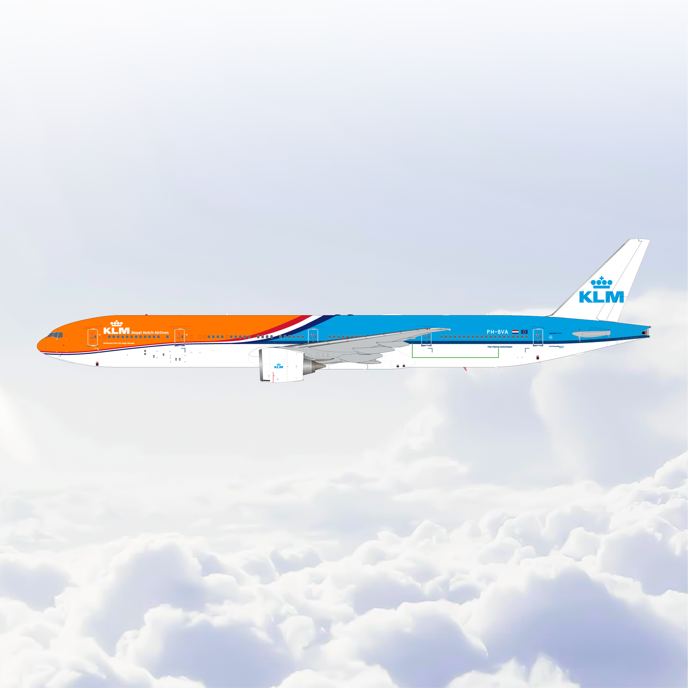 1/200 KLM Boeing 777-300ER "Orange Pride" PH-BVA L2452